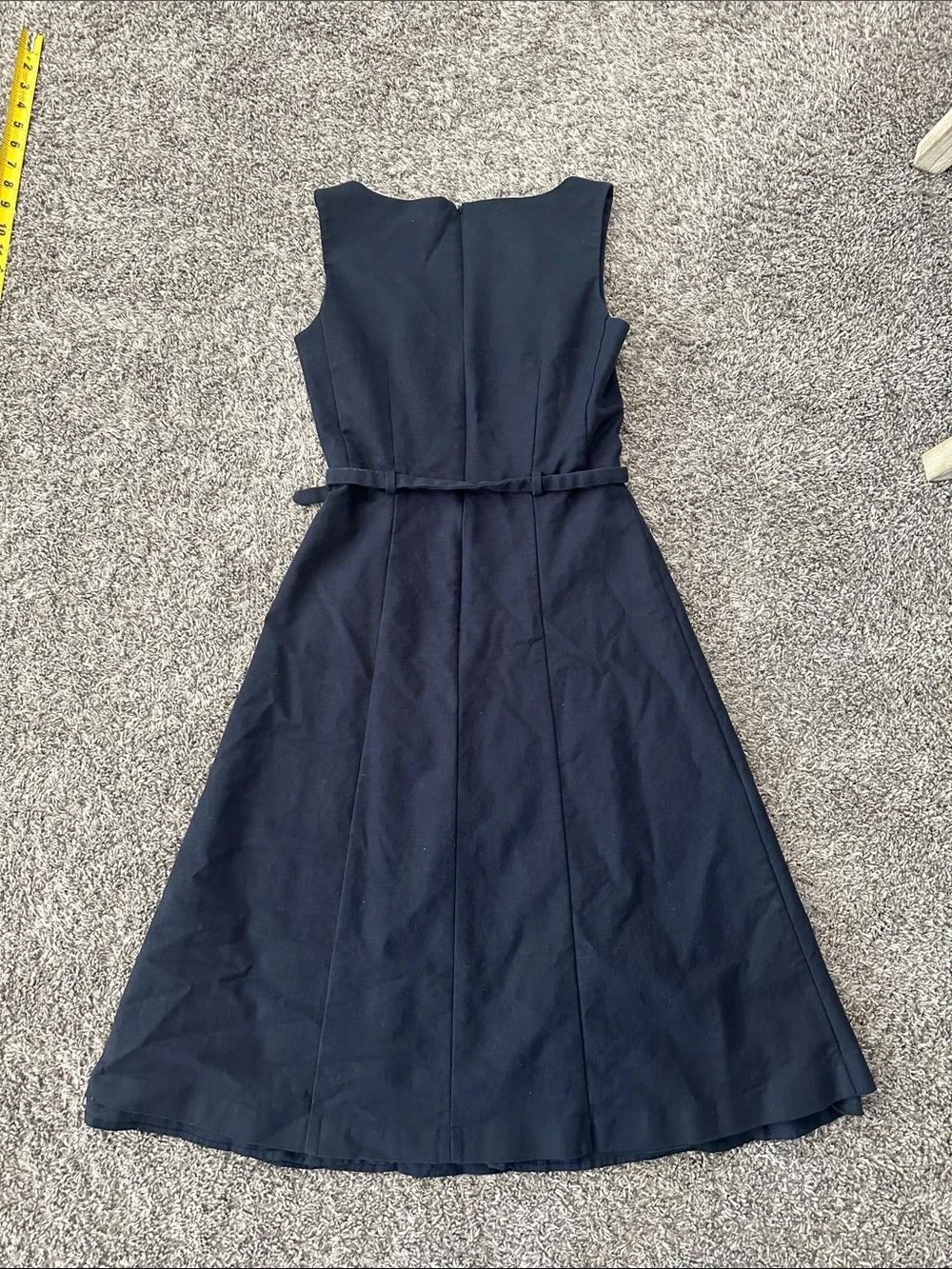 Ann Taylor Navy Sleeveless Belted Midi Dress - Picture 4 of 6